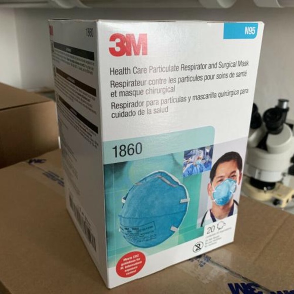 3M N95 Health Care Particulate Respirator Surgical Face Mask 1860 Size Regular  - Picture 2 of 2